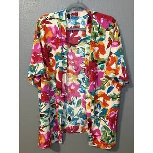 Floral Multicolor Kimono Jacket size 2XL (sku 54)